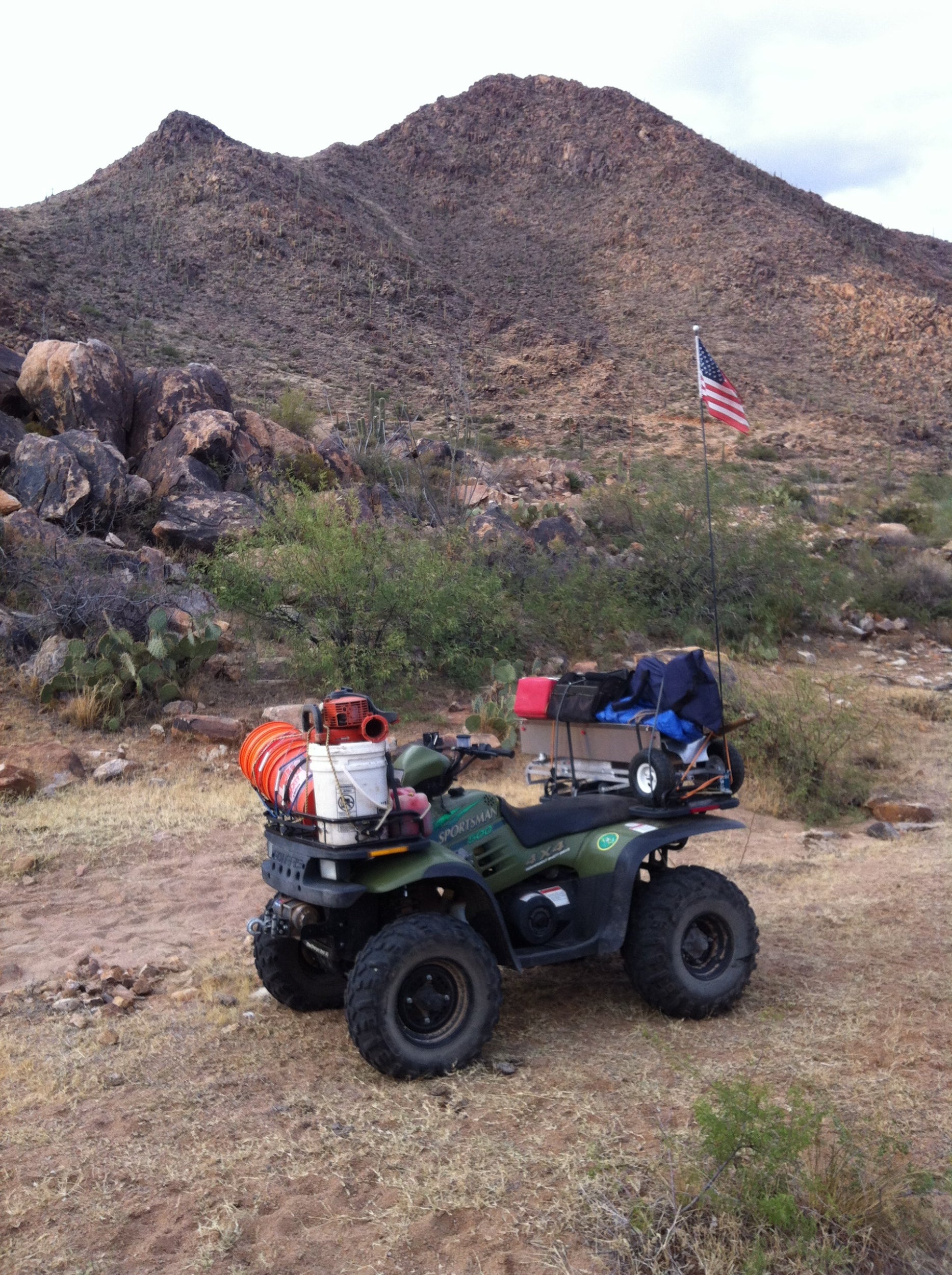 4 wheeler in desert gold mining
